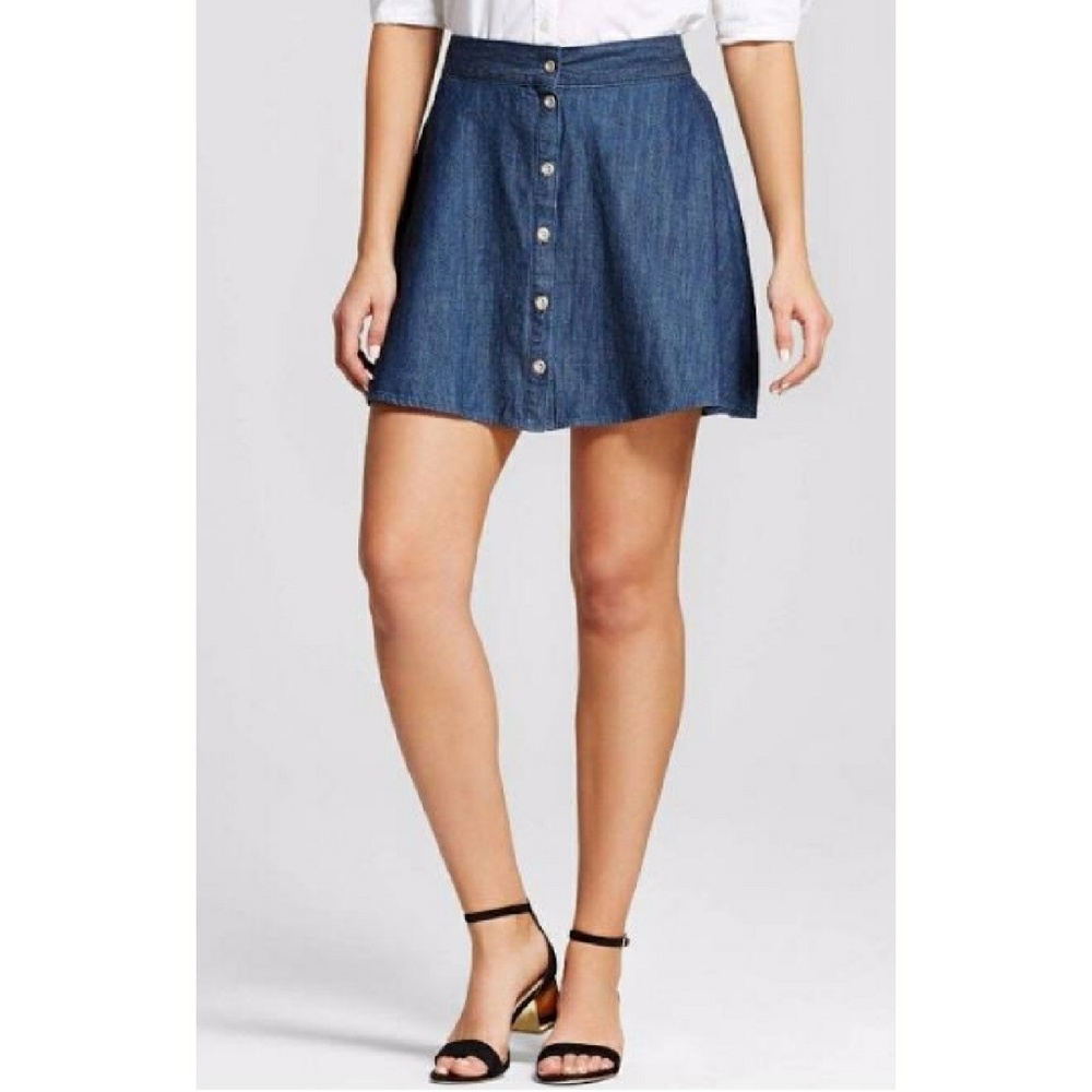 Cute Skirt with‎ 6 Front Buttons & Elastic Waist